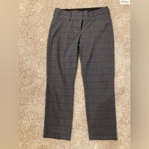 Women Maurices black grey plaid check dress work pant pants 5/6 belt loop button